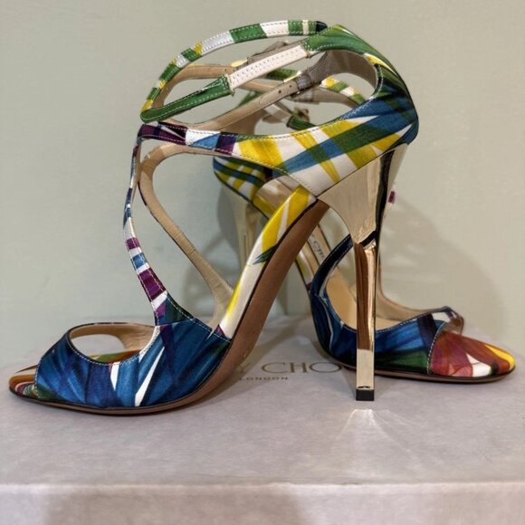 Jimmy Choo Multicolor Lang Strappy Heels - Picture 3 of 12